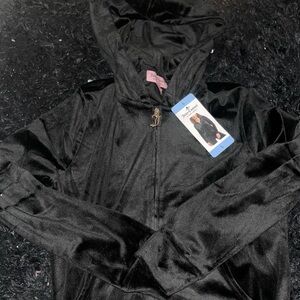 Juicy Couture Black Velour Hoodie-NWT